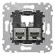 Merten MEG4576-0022 supporting plate 2gang, m.Anschlußmodul Actassi RJ45 STP Cat6A