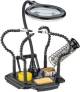 Goobay Soldering aid with magnifying lamp and gooseneck arms – helpful hand for delicate soldering and craft work