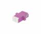 Fiber optic coupling, LC socket/LC socket, 50/125u multimode OM4, heather violet, duplex, PVC, with flange, with one-sided laser protection flap, Synergy 21