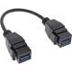 InLine® USB 3.2 Gen1 2x Keystone Adapterkabel, 2x USB A Keystone Buchse, 0,2m