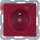 Berker 6765096015 Steckdose mit Schutzkontaktstift und Kontroll-LED Q.1 rot, samt,