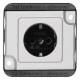 Merten MEG2400-7060 Socket outlet, matt silver BRS screw PANZER
