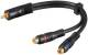 Goobay 50930 Audio Y-cable adapter - Cinch plug > 2x Cinch socket (Audio left/right)