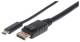 Manhattan 152471 USB-C auf DisplayPort-Adapterkabel, konvertiert DP Alt Mode-Signal in DisplayPort 4K@60Hz, 1 m, schwarz