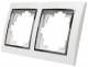 Rahmen McPower ''Flair'' 2-fach, weiß mit silberner Zierleiste