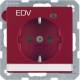 Berker 41106015 Steckdose SCHUKO mit Kontroll-LED, Beschriftungsfeld Q.1 rot