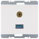 USB / audio plug socket 35 mm Berker K.1, polar white 3315397009
