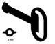 Hager FZ459 Replacement key universal pin insert double-bitted lock 9 mm x 3 mm