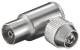 Goobay 11488 Coax right-angle coupling with screw fastening - screwable coax plug made of metal