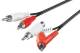 Goobay 50214 Stereo connection cable, Cinch with through-conducting - 2x Cinch plug > 2x Cinch plug/socket, 
