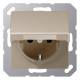 Jung A1520BFKIKLCH SCHUKO Steckdose mit Klappdeckel KI ohne Kralle champagner