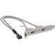 InLine® Slotblech USB 2.0, 2x Buchse auf 10pol Pfostenverbinder, 0,35m