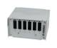 Synergy 21 S215688V2 LWL patch panel for DIN rail, 6x SC-Duplex/LC-Quad sockets, without couplers, light grey,