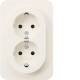 Doppelsteckdose SCHUKO 47592089 Abdeckplattenverlängerung BS Berker R.1 pws glänzend