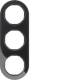 Hager WLD9300BG frame 3-way series R.Classic plastic black glossy