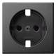Merten MEG2330-0414 central plate, f.Schuko socket m.BRS anth System M