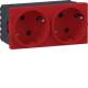 Hager GS20323020 Steckdose 2-fach SCHUKO Direkt Klipping 45x45 66° Verkehrsrot