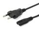 Equip 112161 Stromkabel 2pin Euro-Stecker zu C7-Stecker schwarz 3,00 m PVC Polybeutel