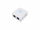 Equip Aufputzdose Cat6A 2-Port 2x RJ45 UTP RAL 9010 ws Polybeutel