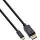 INLINE USB display cable USB Type-C male to DisplayPort male DP Alt Mode 4K2K black 2m