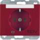 Berker 41107115 Steckdose SCHUKO mit Kontroll-LED, Beschriftungsfeld K.1 rot