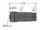 TURCK 6904601 B8151-0 M12 x 1 round connector, attachable connector, straight