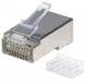 Intellinet 790635 90er-Pack Cat6 RJ45-Modularstecker STP, 2-Punkt-Aderkontaktierung, für Litzendraht, 90 Stecker im Becher