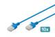 DIGITUS CAT 6 U-UTP slim patch cord Cu LSZH AWG 32/7 length 0.3m Blue 10 pcs