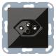Jung A1520-13BFSEVSW socket 10A deep Swiss standard type 13 series A black