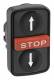 Schneider Electric ZB5AA72124 Schneider Triple pushbutton ARROW high black/front. red/ARROW down sw