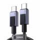 UGREEN L513 USB-C auf USB-C Kabel 240W PD3.1 480Mbps Nylon geflochten Alugehäuse integr. Kabelbinder 1m grau