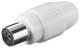 Goobay 11501 Coax coupling with screw fastening - screwable coax connector made of plastic, White, 