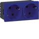 Hager GS20325017 Steckdose 2-fach SCHUKO Direkt Klipping 45x45 66° Verkehrsblau