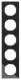Berker 10152216 Rahmen 5fach R.3 Glas schwarz