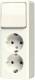 Jung 626 A SCHUKO® Zweifach-Steckdose 16 A 250 V ~ mit Schalter Uni Aus-Wechsel
