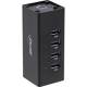 InLine® USB 3.2 Hub, 4 Port, Aluminiumgehäuse, schwarz, mit 2,5 A Netzteil