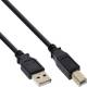 InLine® USB 2.0 Kabel, A an B, schwarz, Kontakte gold, 10m