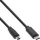 InLine® USB 2.0 Kabel, USB-C Stecker an Mini-B Stecker, schwarz, 3m