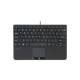 Perixx PERIBOARD-525 US Mini-USB-Tastatur mit Touchpad, USB-Hub, schwarz