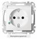Merten MEG2305-0419 SCHUKO socket BRS with ÜSS + writing field StK polar white system M