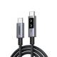UGREEN 35501 Uno L509 100W USB-C auf USB-C Ladekabel PD 3.0 LED-Display Nylonummantelung Aluminiumgehäuse 1m