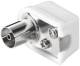 Goobay 11503 Coax right-angle coupling with screw fastening, slim - adapter female connector made of plastic