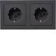 Berker 47206096 Steckdosen-Kombination SCHUKO 2fach mit Rahmen Q.3 anth