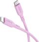 Goobay Silicone cable USB-C, 1.5 m, pink, 60 W, 3 A, soft and robust charging cable for USB-C devices