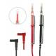 Chauvin Arnoux P01295463Z Test leads with test probe IP2X for voltage testers, 4 mm angled connector (female), 1.5 m, 15 A, 600 V, CAT IV, PVC, red + black