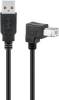 Goobay 93017 USB-A-auf-USB-B-Kabel 90°, 1 m, schwarz, 2,5 W, 0,5 A, 480 Mbit/s, USB 2.0