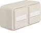 Hager WNC145B socket outlet SCHUKO AP 2-way horizontal with hinged cover and labelling field W.1