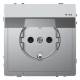 Merten MEG2314-6036 SCHUKO socket with hinged lid IP44 BRS StK stainless steel