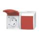 Busch Jaeger 2CKA002084A0713 20/2EW/DVN-54 socket outlet with hinged cover horizontal 2-way ocean IP44 alpin white