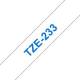 Schriftbandkassette Brother 12 mm weiß/blau TZE233